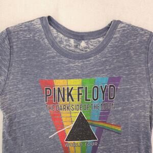 Pink Floyd Dark Side of the Moon Band Graphic T Shirt Womens Size Large L Gray